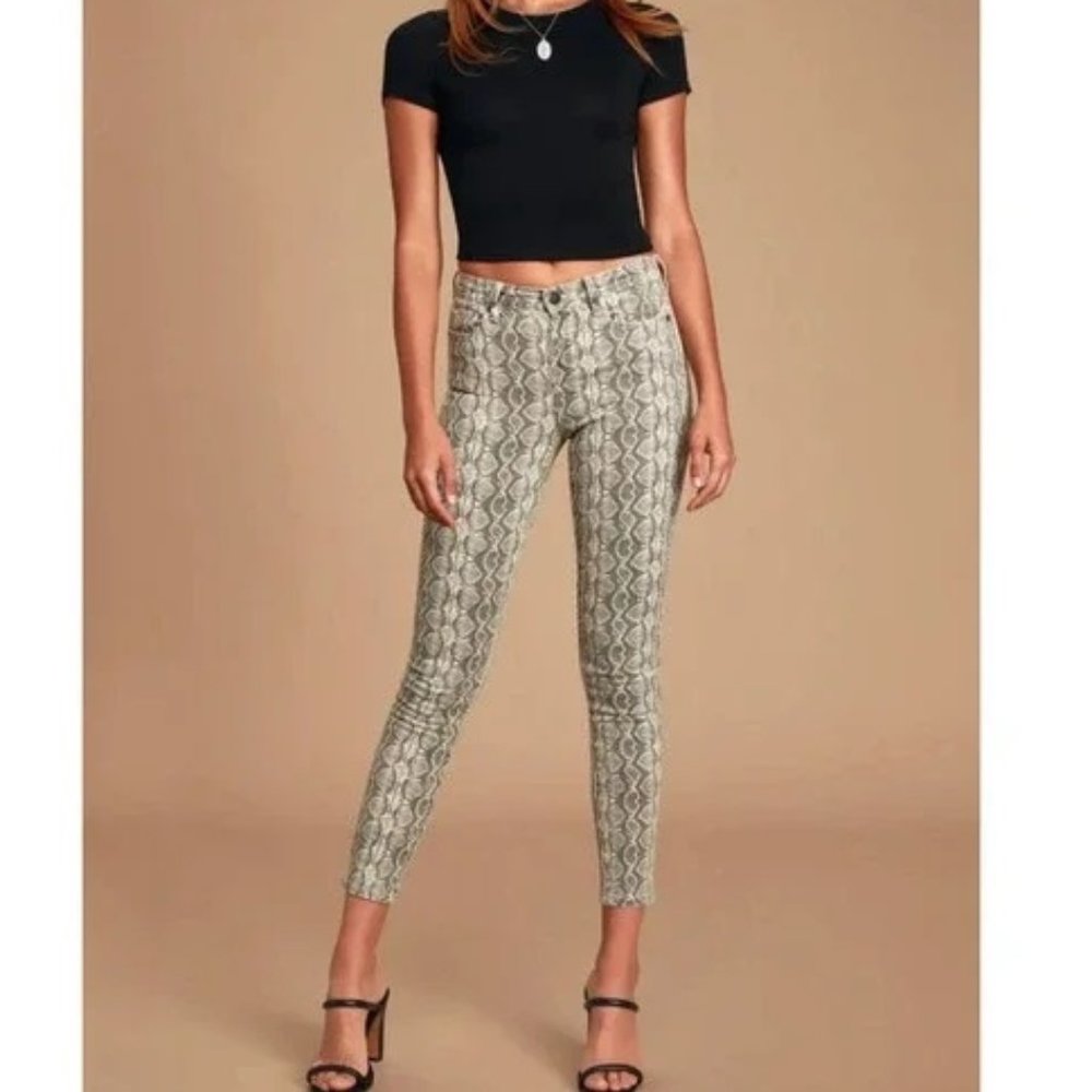 BLANK NYC Snake Print Skinny Jeans